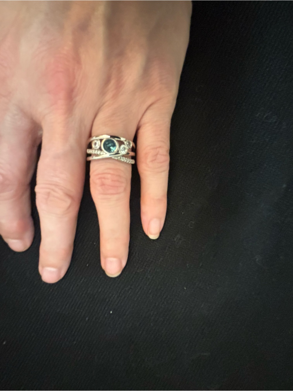 Silver Ring with Blue Center Stone